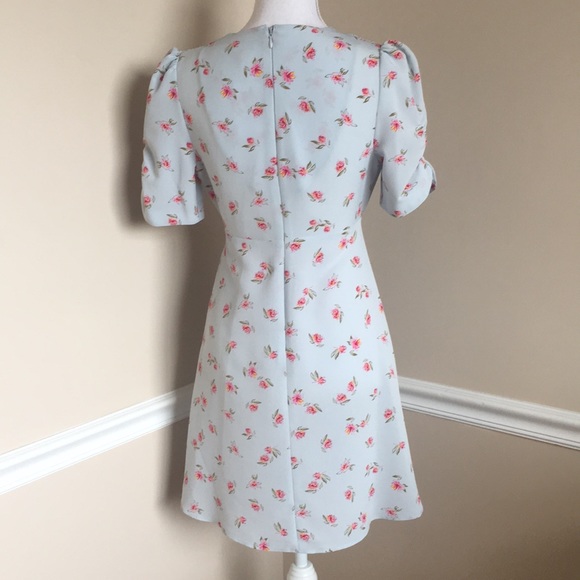 Topshop Baby Blue Floral Tea Dress - Picture 8 of 8